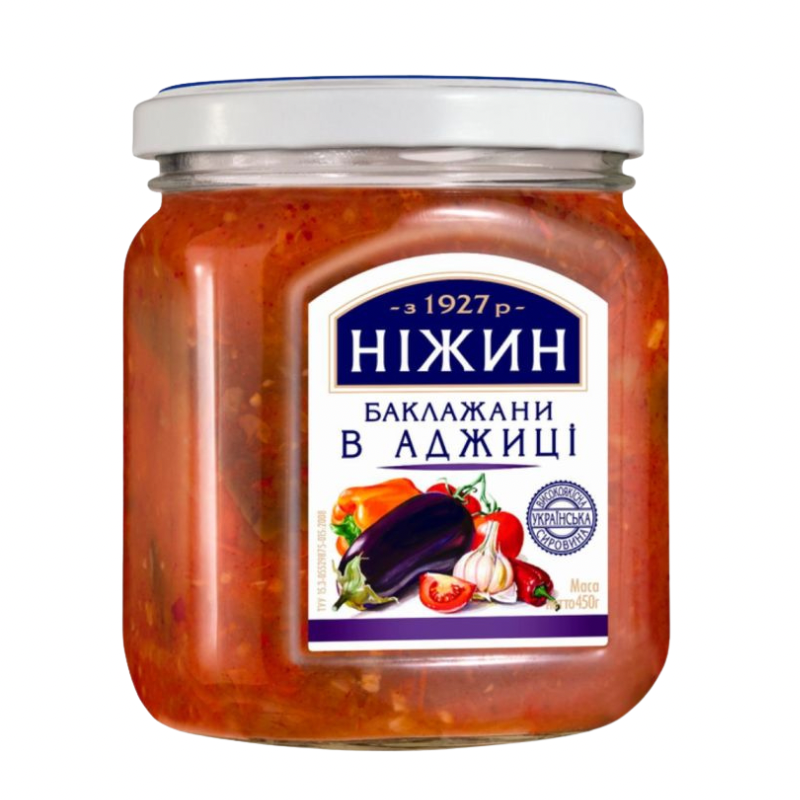 Untitled design НІЖИН Баклажаны в аджике 450 г — изображение 1