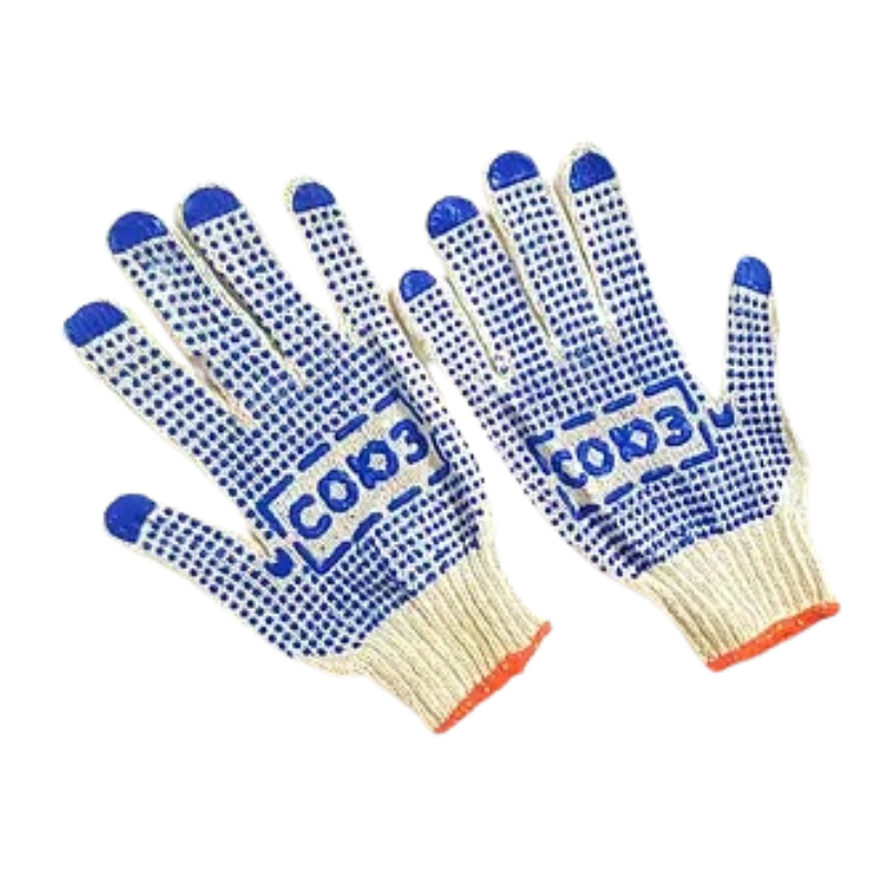 Дизайн без названия VOLTEO Перчатки “СОЮЗ/ВОСТОК” хлопчатобумажные с точкой 10р — изображение 1