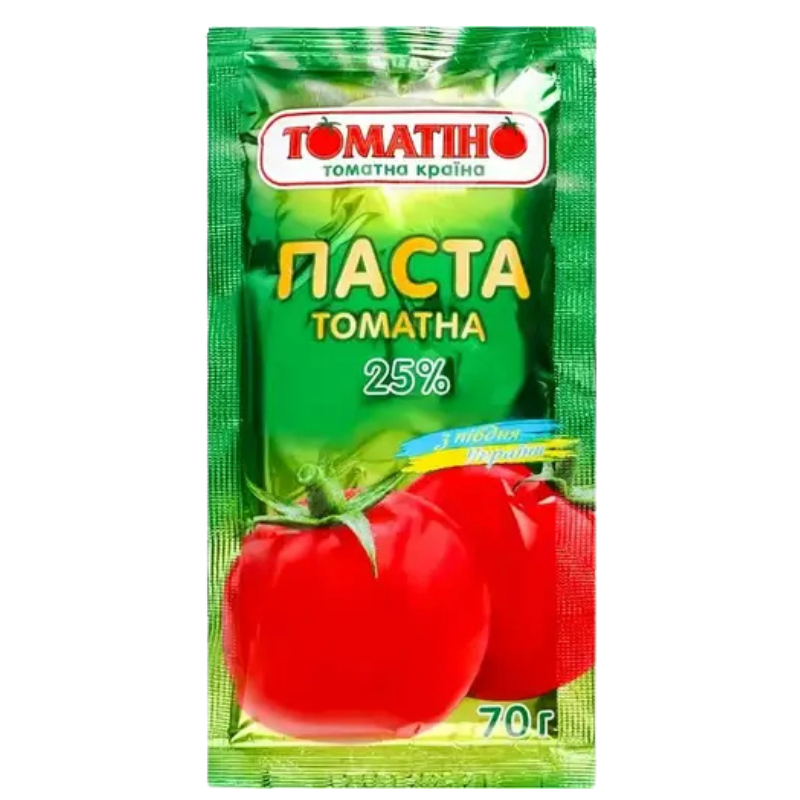 Дизайн без названия ТОМАТІНО Томатная паста 25% 70 г — изображение 1