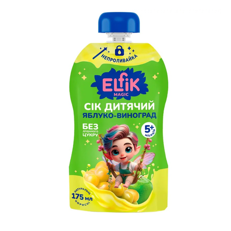 Untitled design ELFIK Magic Сок детский яблоко-виноград 175 мл — изображение 1