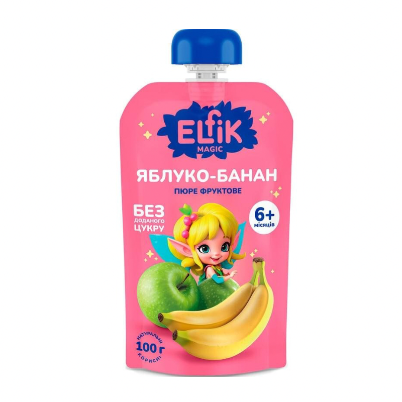 Untitled design ELFIK Magic Пюре фруктовое детское яблоко-банан 100 г — изображение 1