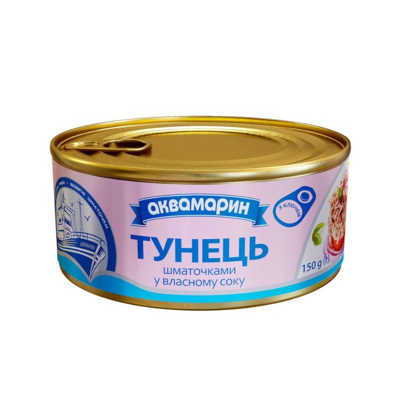 Untitled design АКВАМАРИН Тунец кусочками 150 г — изображение 1
