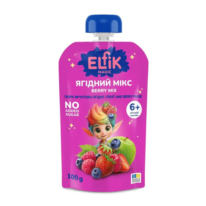 Untitled design ELFIK Magic Пюре фруктовое детское «Ягодный микс» 100 г — изображение 1
